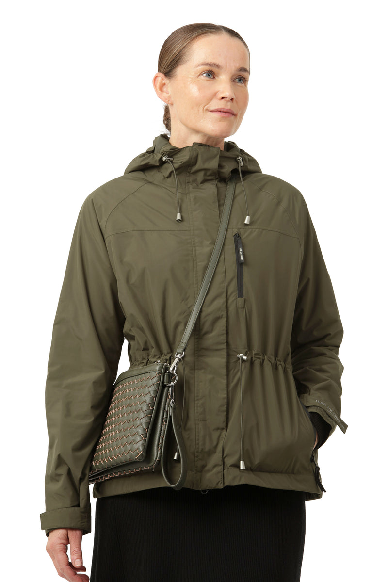 THERMAL SHORT RAINCOAT in Army by ILSE JACOBSEN
