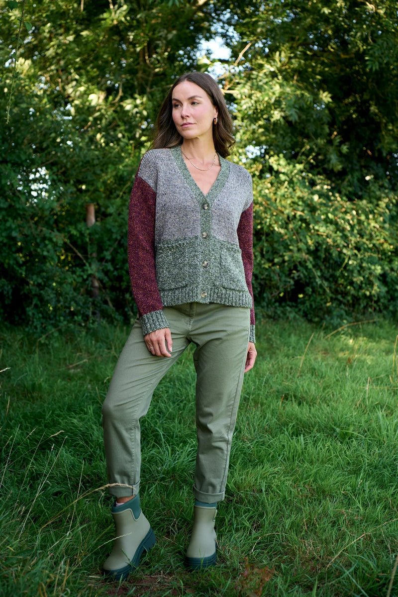 TABBY CARDIGAN in Colour Block by Maxton Clothing