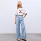 OLMO Pant in Coastal Dusk Stripes by The New Society