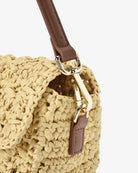 THEA SHOULDER BAG in Raffia Weave with Dark Tan by Arlington Milne