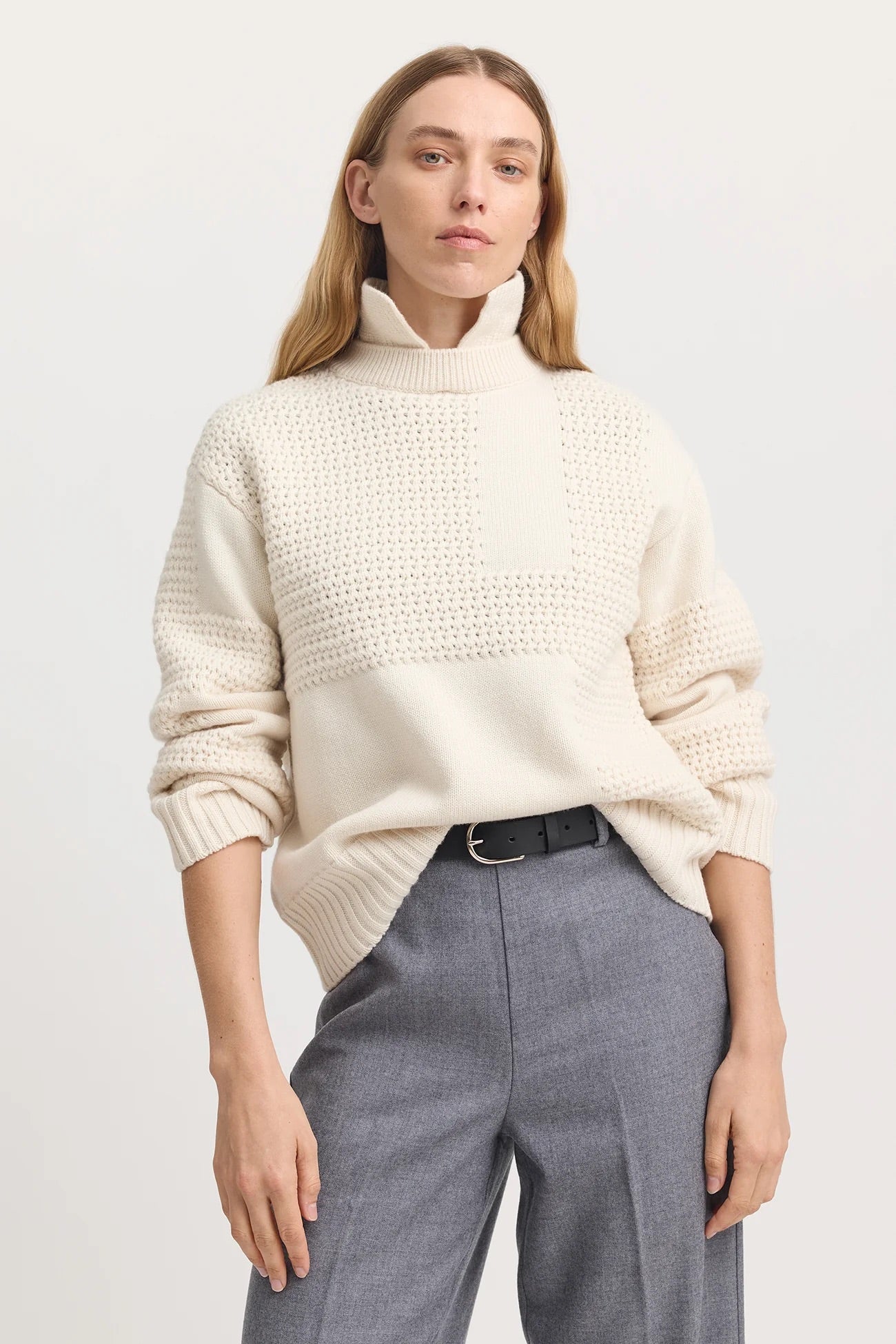 TEXTURED STITCH FUNNEL in Ivory by Toorallie