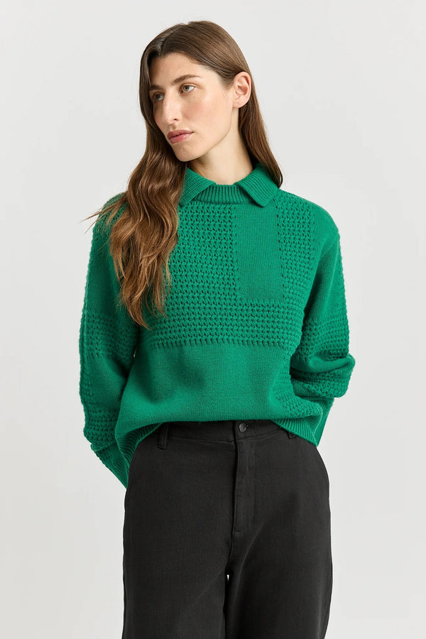 TEXTURED STITCH FUNNEL in Lush Green by Toorallie