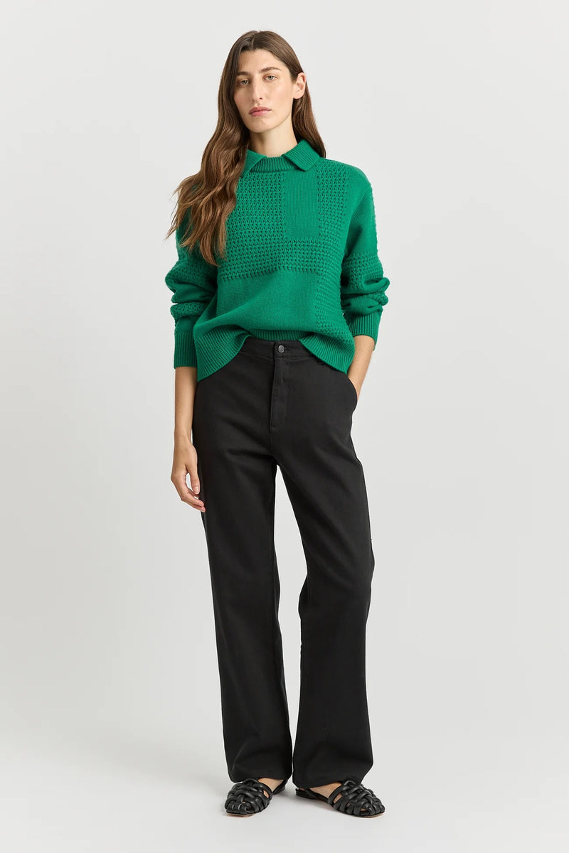TEXTURED STITCH FUNNEL in Lush Green by Toorallie