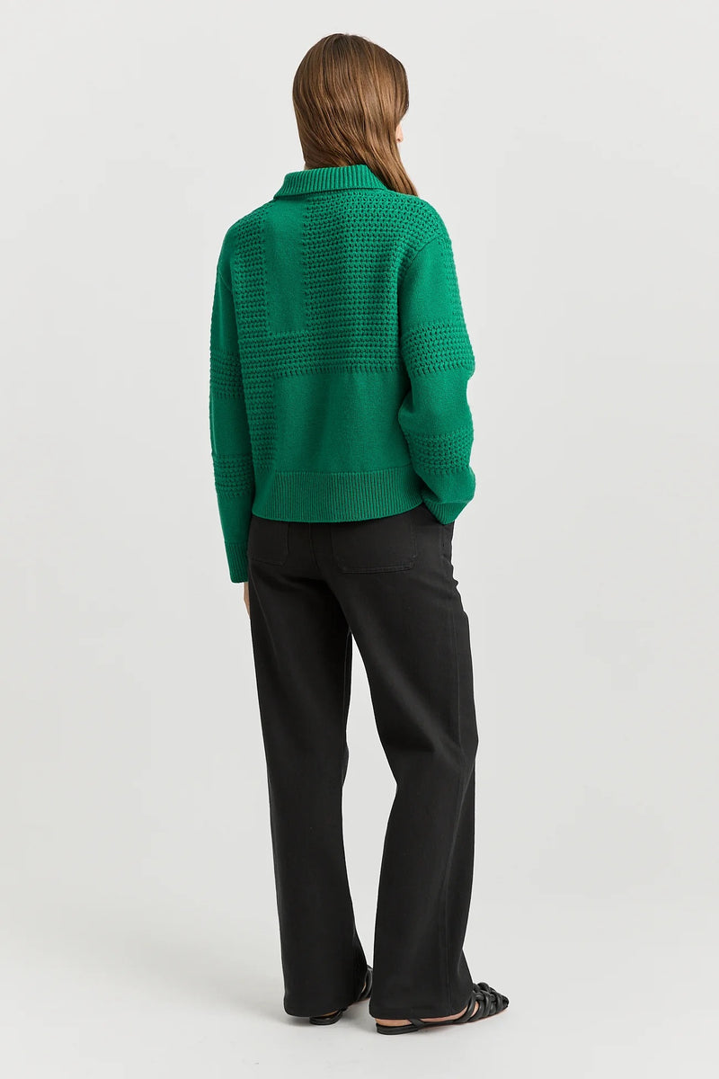 TEXTURED STITCH FUNNEL in Lush Green by Toorallie