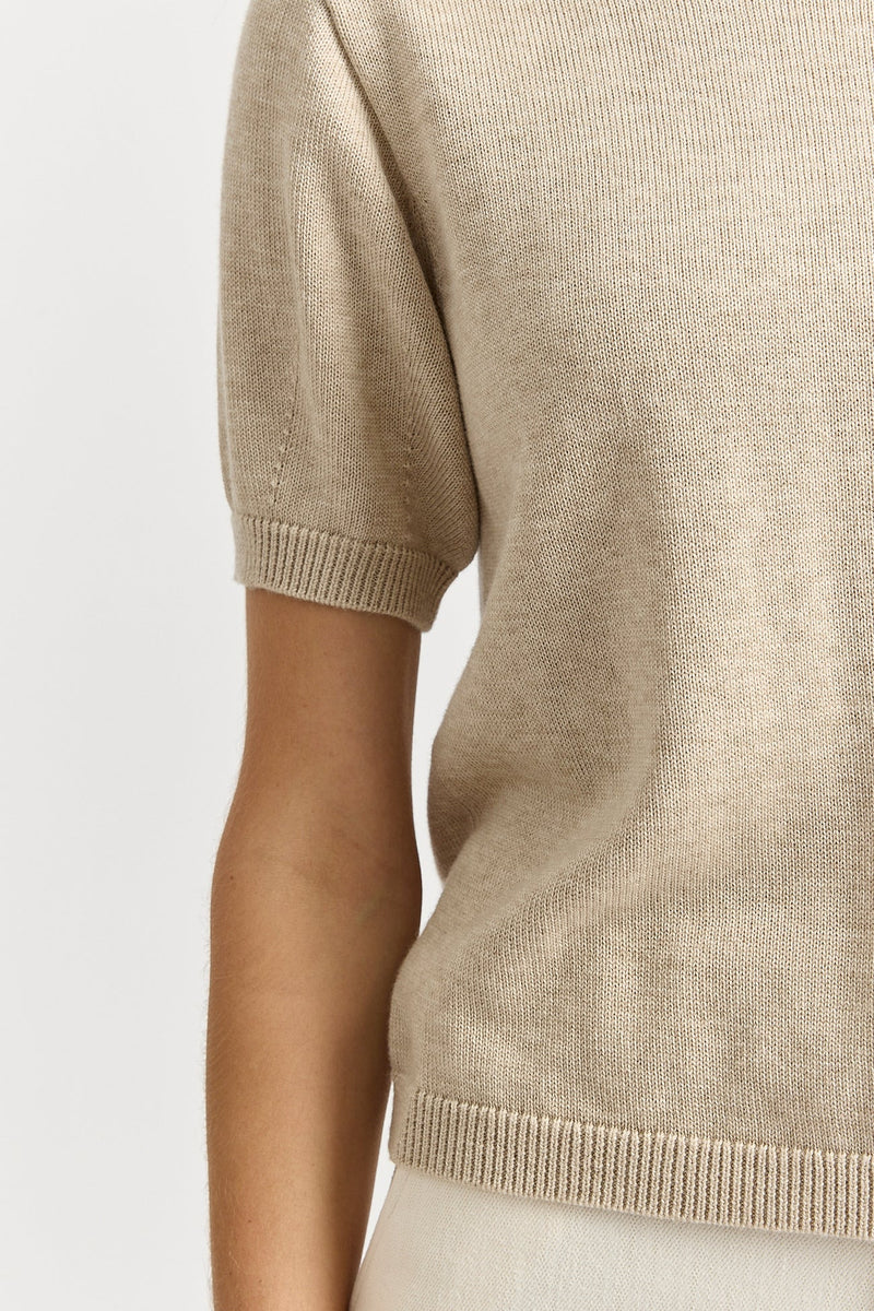 SHORT SLEEVE KNIT in Jute by Toorallie