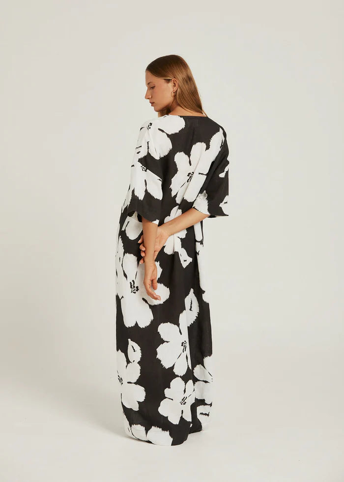 TULUM MAXI DRESS  in Charcoal Bloom by Pippa Ridley