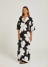 TULUM MAXI DRESS  in Charcoal Bloom by Pippa Ridley