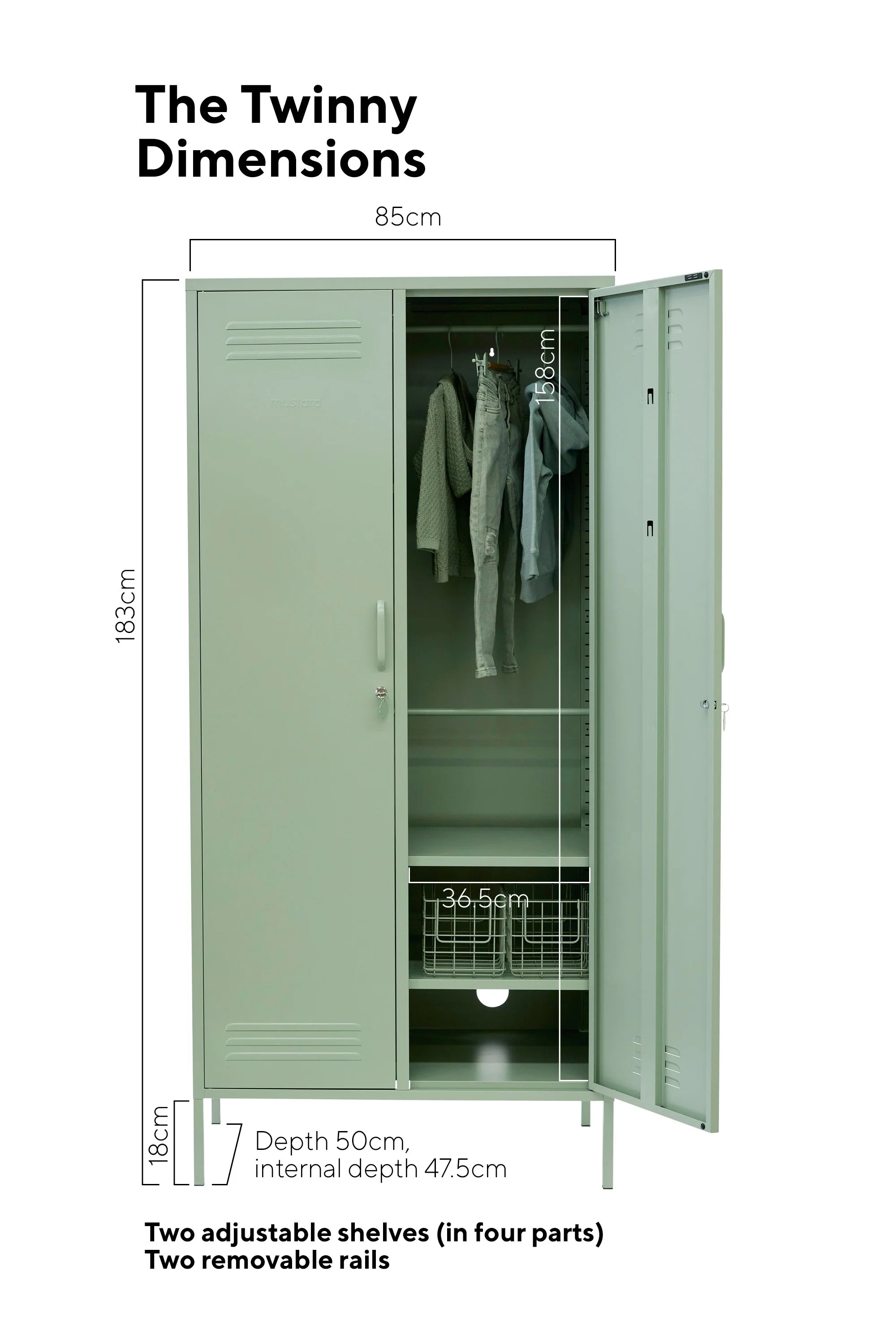 The Twinny Locker in Sage by MUSTARD MADE