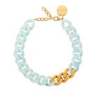 FLAT CHAIN NECKLACE WITH GOLD in Cloud Marble by Vanessa Baroni