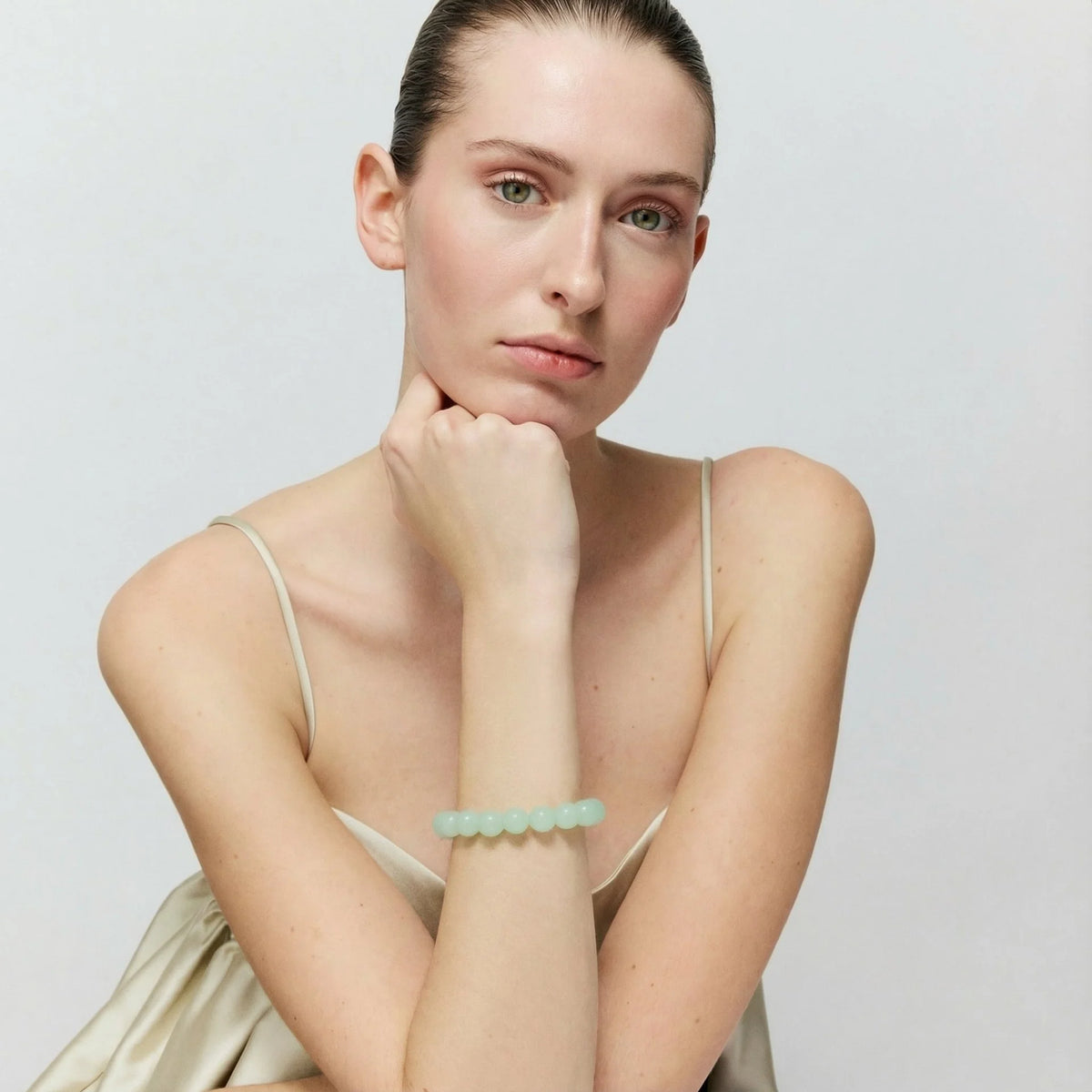 MINI BEADS FLEX BRACELET in Opaline Mint by Vanessa Baroni 