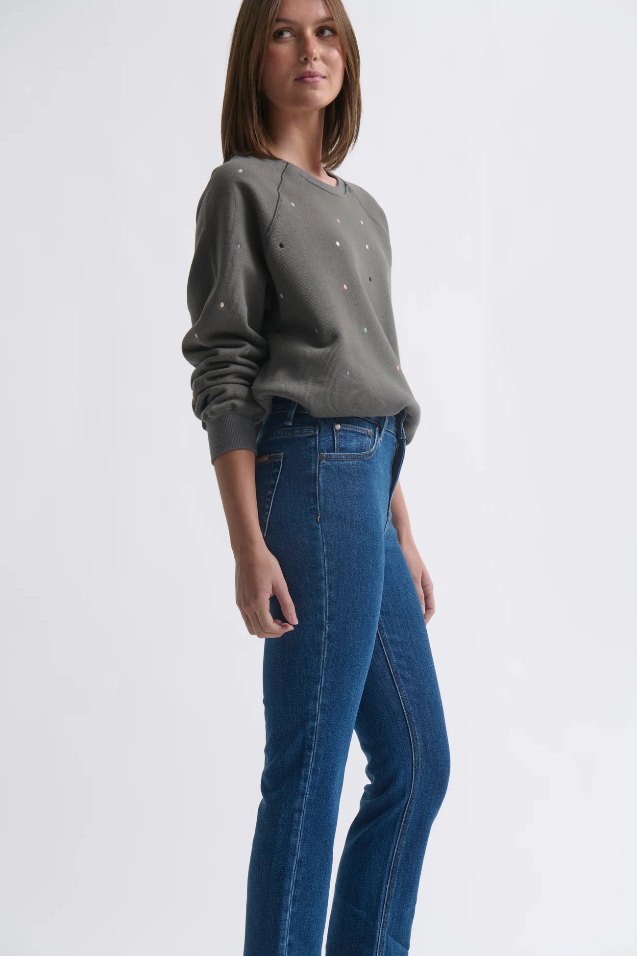 VACAY JEAN HEMMED in Brentwood Blue by Kireina