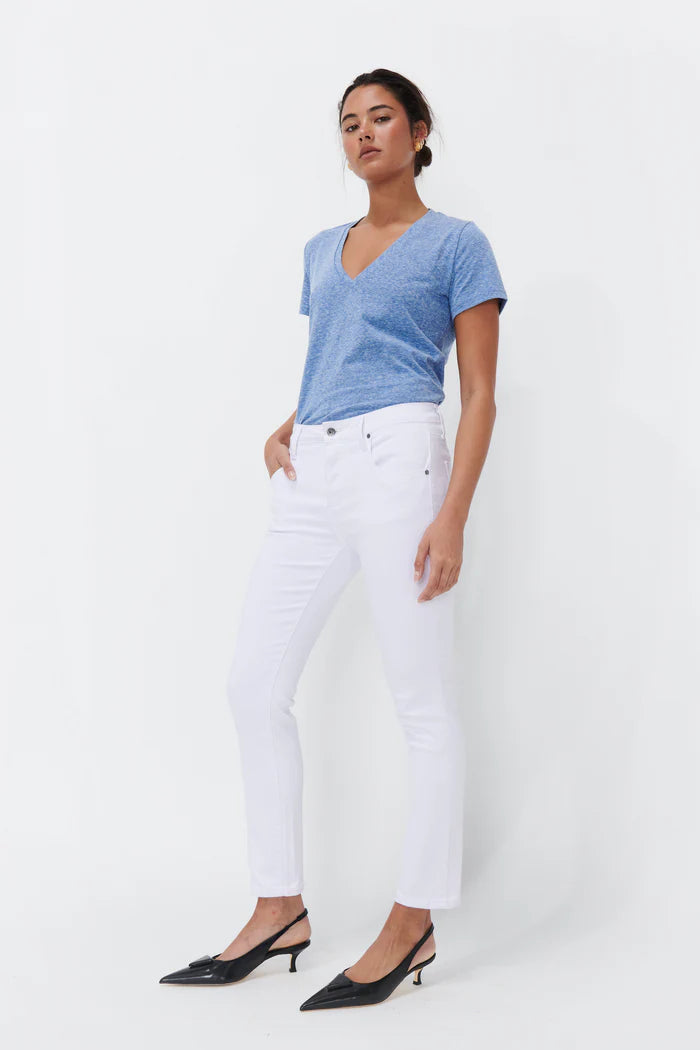 VERONICA V-NECK TEE in Denim Blue from Kireina