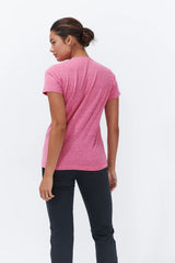 VERONICA V-NECK TEE in Raspberry Marle from Kireina