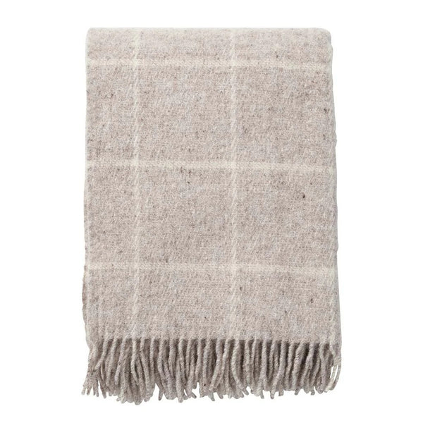 VINGA BRUSHED WOOL BLANKET in Beige by Klippan
