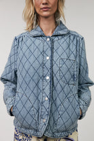 VIOLA QUILTED JACKET in Washed Denim by Lollys Laundry
