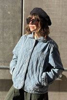 VIOLA QUILTED JACKET in Washed Denim by Lollys Laundry