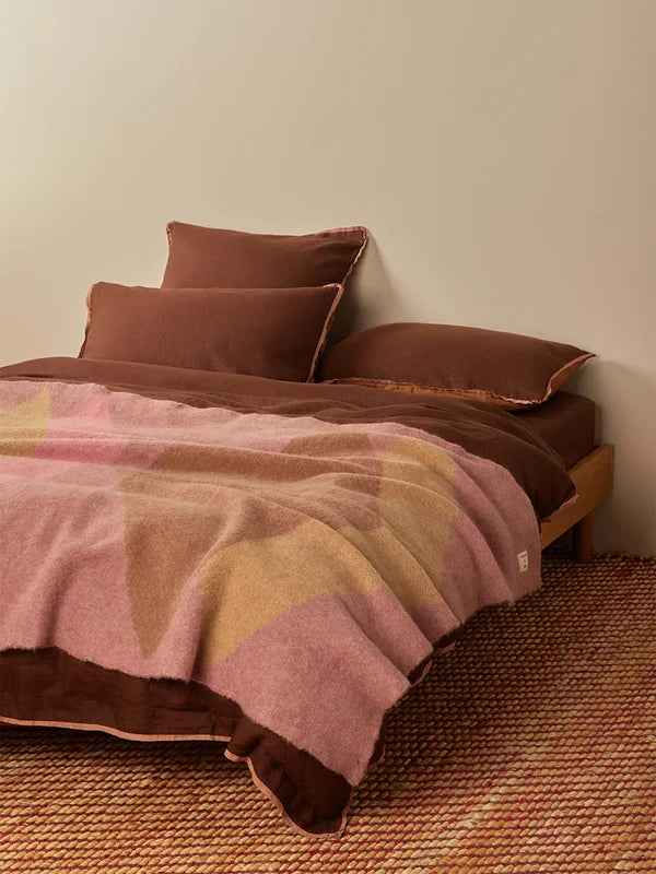 MOHAIR GEOMETRIC THROW in Pink from Bonnie and Neil