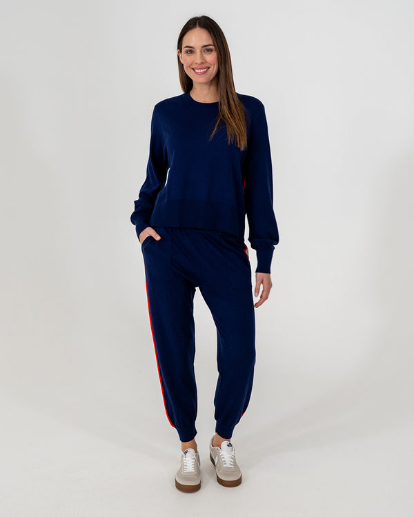 SPEED STRIPE LOUNGE PANT in Navy Sport by ARLINGTON MILNE