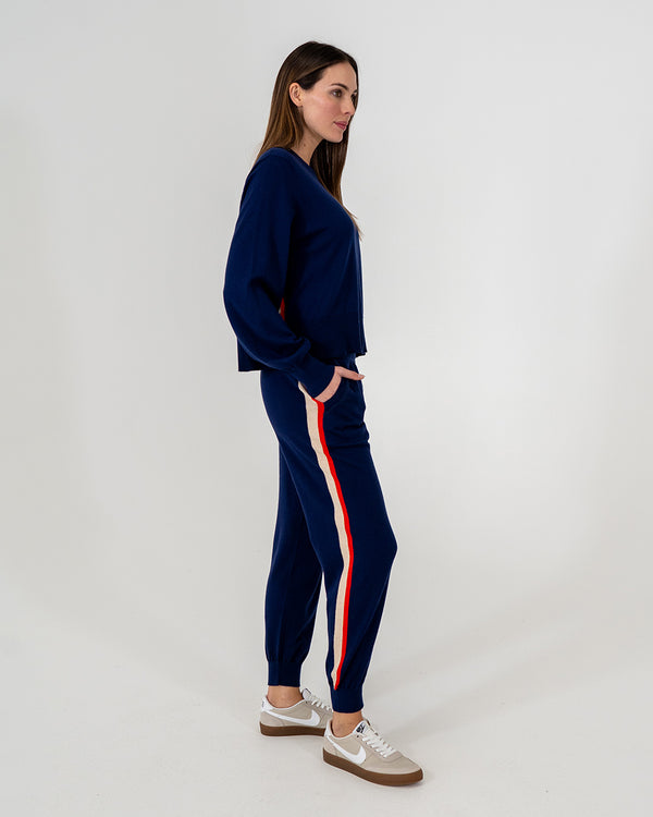 SPEED STRIPE LOUNGE PANT in Navy Sport by ARLINGTON MILNE