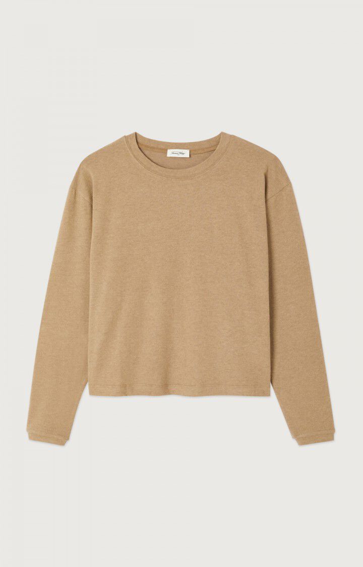 YPAWOOD LONG SLEEVE TEE YPA02B in Macchiato Melange by American Vintage