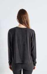 Ypawood Long Sleeve Tee YPA02B in Carbon Melange by American Vintage