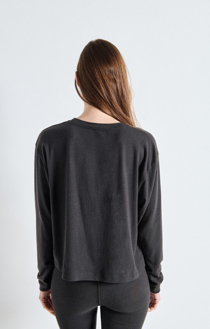 Ypawood Long Sleeve Tee YPA02B in Carbon Melange by American Vintage