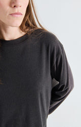Ypawood Long Sleeve Tee YPA02B in Carbon Melange by American Vintage