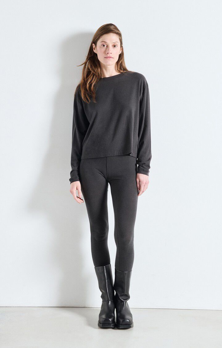 Ypawood Long Sleeve Tee YPA02B in Carbon Melange by American Vintage
