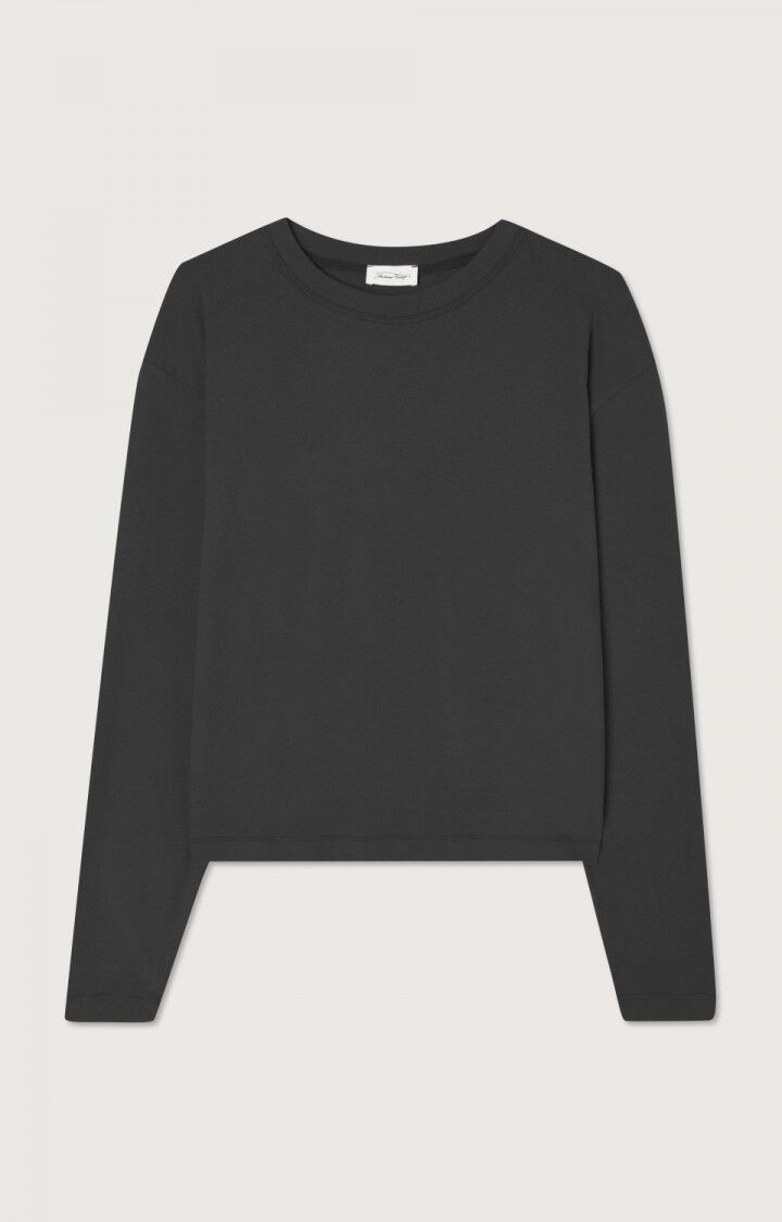 Ypawood Long Sleeve Tee YPA02B in Carbon Melange by American Vintage