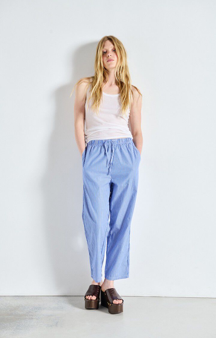 ZATYBAY TROUSERS ZAT10A in Aqua Stripes by American Vintage