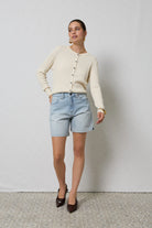 ZOLA LONG DENIM SHORT in Coastal Blue by Dricoper