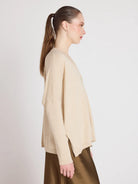 NATALIE PONCHO CARDIGAN | Oat - Darling & Domain