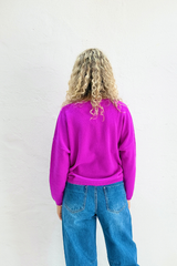 ALICIA CASHMERE KNIT TOP in Purple Neon from Absolute Cashmere