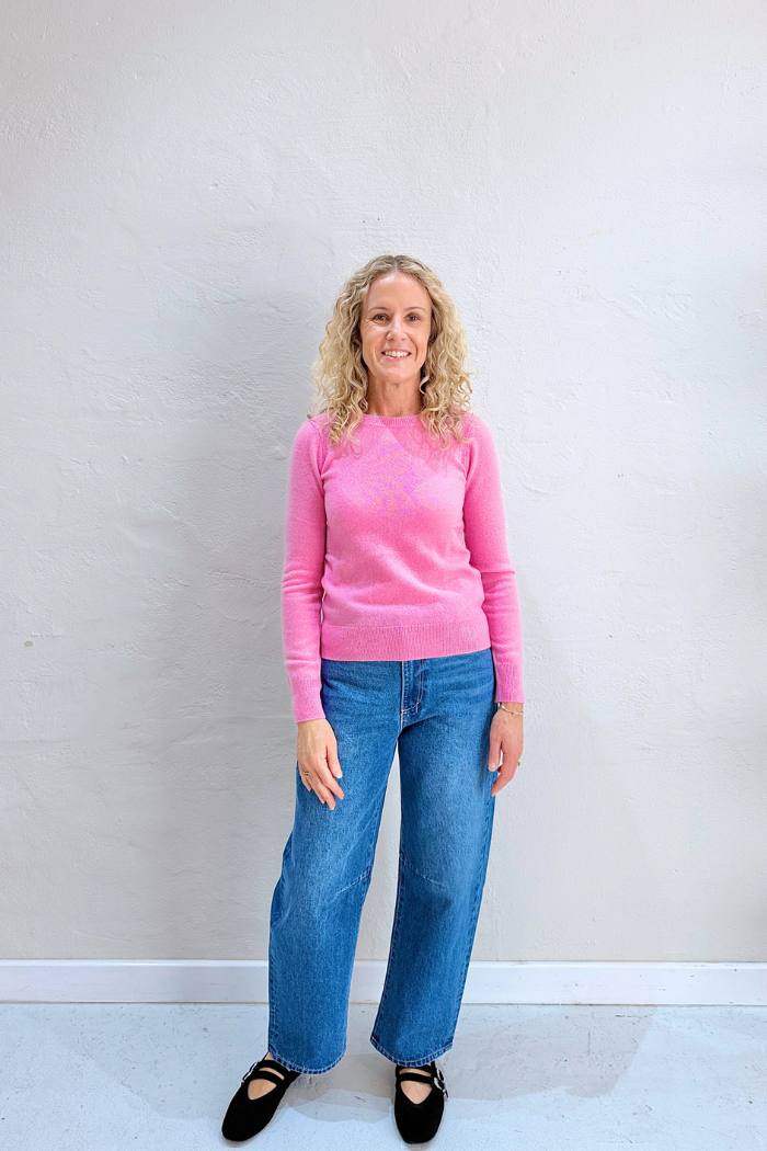 CATELINA CASHMERE KNIT TOP in Dragon Fruit from Absolute Cashmere