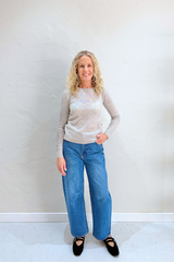 CATELINA CASHMERE KNIT TOP in Light Heather Grey by Absolute Cashmere