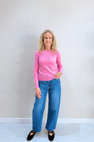 CATELINA CASHMERE KNIT TOP in Dragon Fruit from Absolute Cashmere