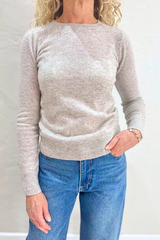 CATELINA CASHMERE KNIT TOP in Light Heather Grey by Absolute Cashmere