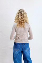 CATELINA CASHMERE KNIT TOP in Light Heather Grey by Absolute Cashmere