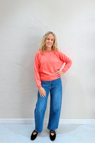 KAIRA CASHMERE KNIT TOP in Pomelo Neon by Absolute Cashmere