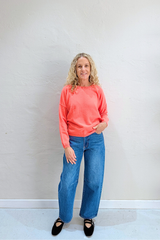 KAIRA CASHMERE KNIT TOP in Pomelo Neon by Absolute Cashmere