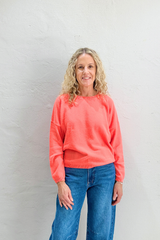 KAIRA CASHMERE KNIT TOP in Pomelo Neon by Absolute Cashmere