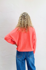 KAIRA CASHMERE KNIT TOP in Pomelo Neon by Absolute Cashmere