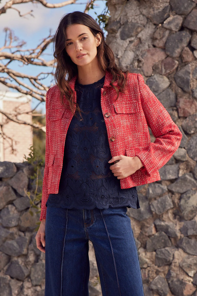 ADJOIN JACKET in Fire Boucle from Zoe Kratzmann