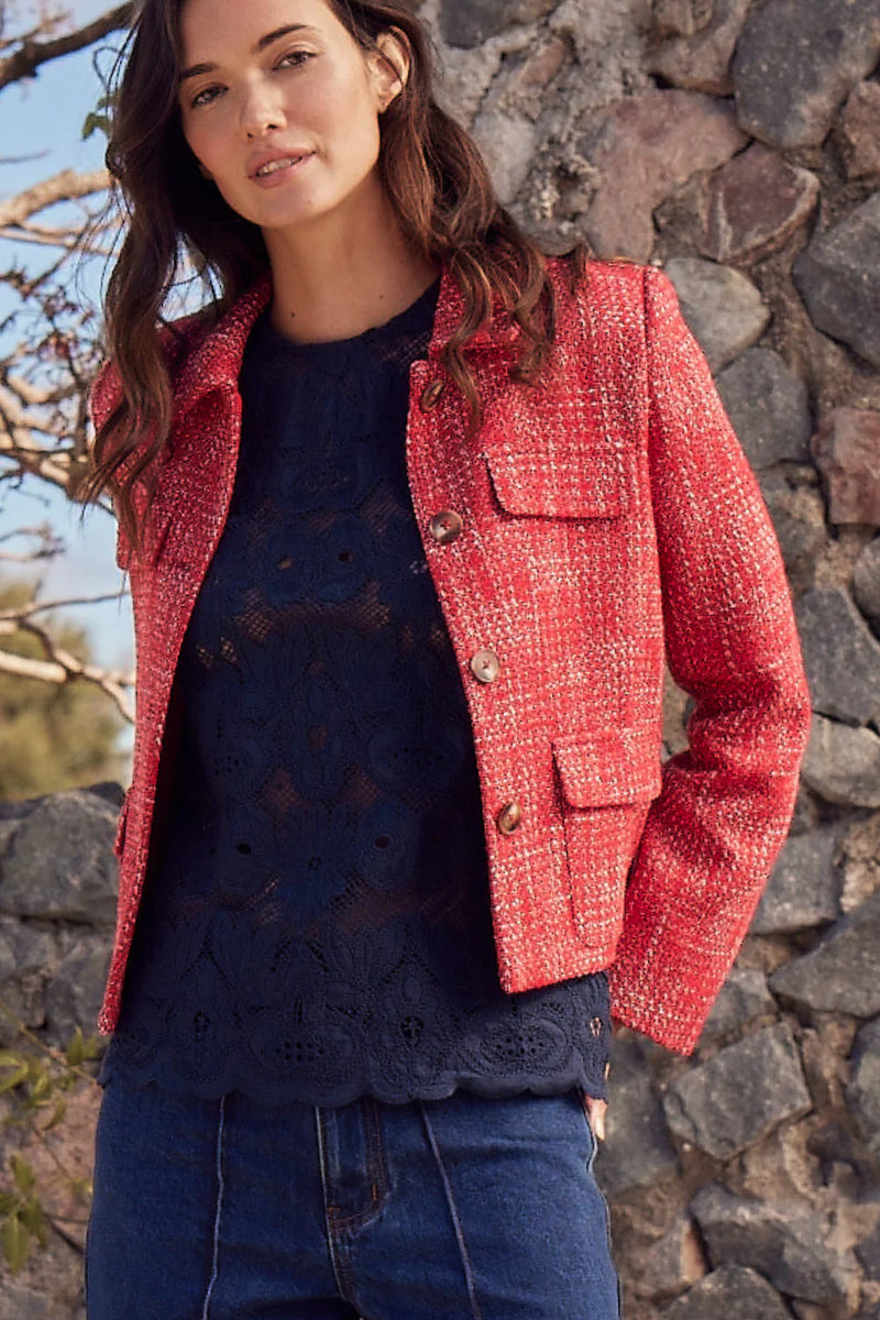 ADJOIN JACKET in Fire Boucle from Zoe Kratzmann