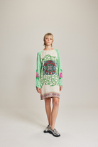 ALANIA BOAT NECK MINI DRESS in Shipibo by ME369