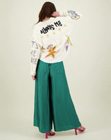 Annie Wide Leg Pant in Green by ME369