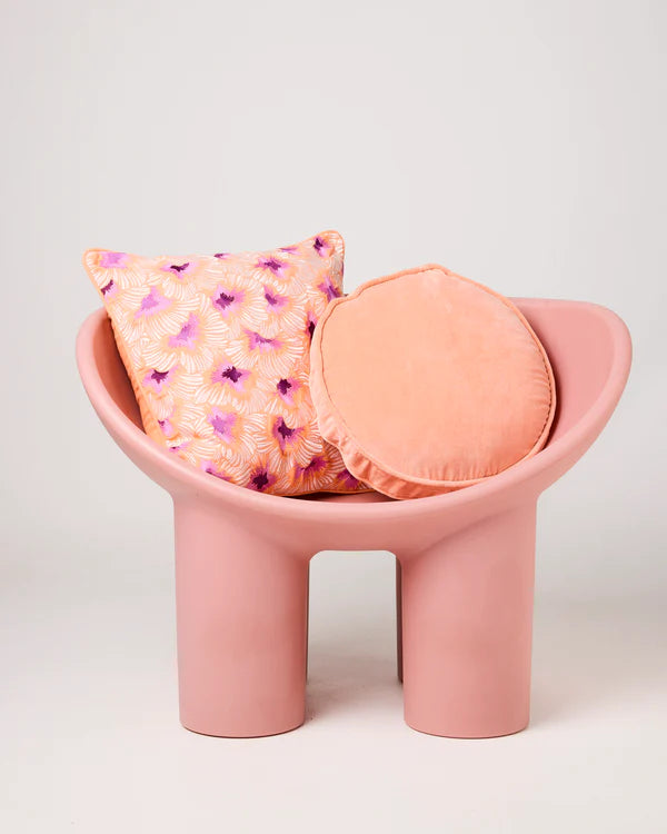 VELVET PEA CUSHION in Peach from the amazing range of Kip & Co