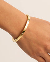 LIVE IN LOVE HINGED BRACELET in Gold from By Charlotte