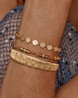 WOVEN LIGHT COIN BRACELET in Gold from By Charlotte