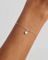 CRYSTAL LOTUS HEART PADLOCK BRACELET in Sterling Silver from By Charlotte